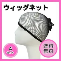 △ウィッグネット 4個セット ブラック フリーサイズ コスプレのサムネイル