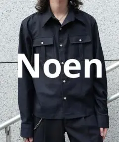 【美品】Noen ショートリブレギュラーカラーシャツ　Mサイズ　ブラック