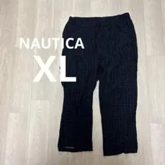 NAUTICA チェック柄 イージーパンツ 【XL】　メンズ　スウェット　紺色