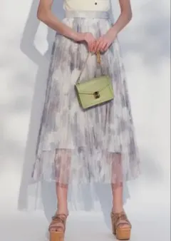 マーキュリーデュオ　タイダイレースプリーツスカート