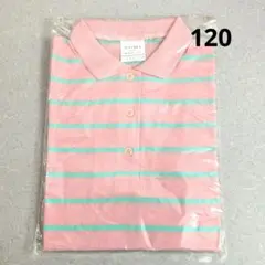 ピンク・グリーン　ボーダー　長袖シャツ 120