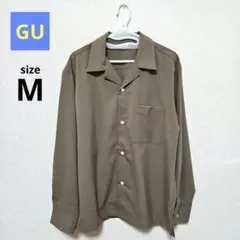 美品 GU ジーユー オープンカラーシャツ 長袖 ベージュ M