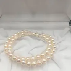 極美品 フォクシー 大珠二連パールネックレス 約9.3mm ホワイト 