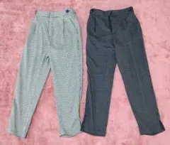 GU チェック柄パンツ　セット