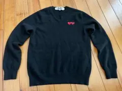 【即完売】PLAY Comme des Garçons ニットL 刺繍ダブルロゴ