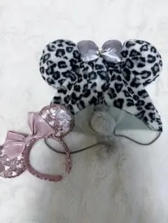 ディズニー 旧 ヒョウ柄 ミニー ファンキャップ グレー