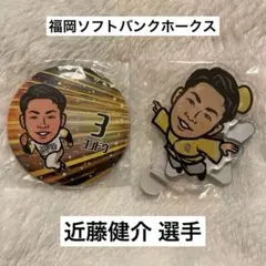 福岡ソフトバンクホークス 近藤健介 若鷹ガチャ アクリルスタンド 缶バッジ