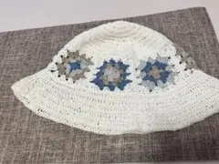 【コットン糸】グラニースクエアモチーフ バケットハット