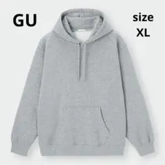 GU/ジーユースウェットパーカー長袖裏起毛グレーXLビックシルエット