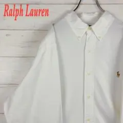 【ラルフローレン】長袖BDシャツ☆XL☆白☆ポニー刺繍☆CUSTOMFIT