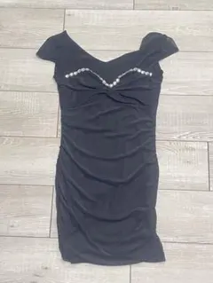 即納！ビジュー付き黒タイトドレス☆ギャルショップ