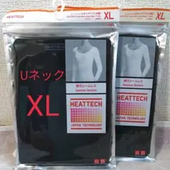 ユニクロ　ヒートテック　UネックT（八分袖）XL 　黒　２枚　j7r