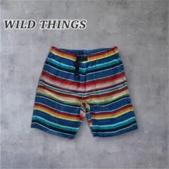 【WILD THINGS】sizeM マルチカラー ストライプショートパンツ