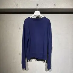 Maison Margiela カウレザーエルボーパッチ スウェットネイビー46