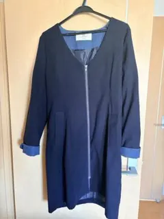 ネイビー コート ジップアップ