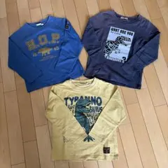 恐竜長袖Tシャツ3枚セット130cm