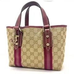 【極美品】グッチ ハンドバッグ GG シェリーライン キャンバス チャーム