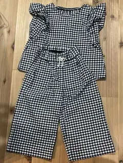 ギンガムチェック トップスとパンツセット 120