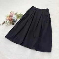 【ジーユー】GU ウエストリボンフレアスカート ウエストゴム ブラック S