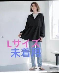 coca UVカット UVカットギャザーパーカー　ブラック　Lサイズ