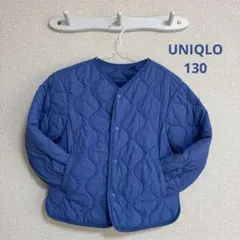 UNIQLO ブルー ウォームパデッドウォッシャブルジャケット 130