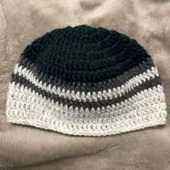 ニット帽　ビーニー　帽子　ハンドメイド　かぎ編み