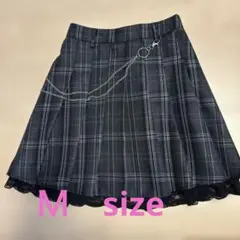 チェーン付き　チェックミニスカート