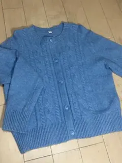 限定値下げ★UNIQLO KIDS スフレヤーンカーディガン 160cm ブルー
