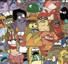 スポンジボブ　モブキャラステッカー15枚セット