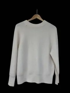 PLST アイボリー リブ編みセーター S