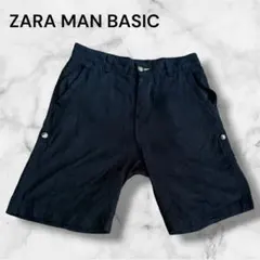 ZARA MAN ザラ リネン混 ショートパンツ ハーフパンツ ブラック 30
