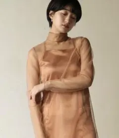 【CLEIO】シースルー×サテンセットワンピース