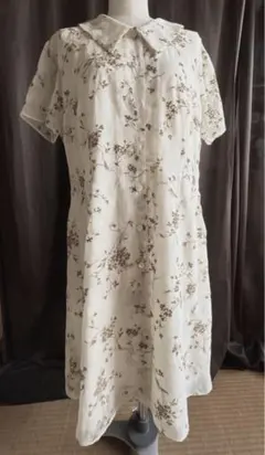 半袖ワンピース　レトロ　13号　シースルー　刺繍　ミントブリーズのサムネイル