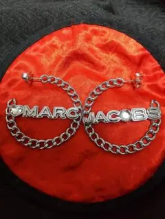 MARC JACOBS ロゴ チェーン フープピアス シルバー大ぶりのサムネイル