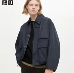 値下げ不可 美品 ユニクロU 22AW ユーティリティショートブルゾン ブルー