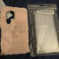 Galaxy S24 Ultra ケース ファー ハートモチーフ