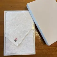 《今治タオル》ホワイトフェイスタオル 幾何学模様