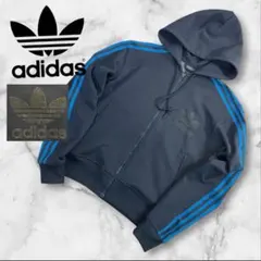 人気 adidas フーディ トラックジャケット サイズM レディース 古着