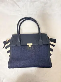 Tommy Hilfiger トミートートバッグ ハンドバッグ デニム ネイビー