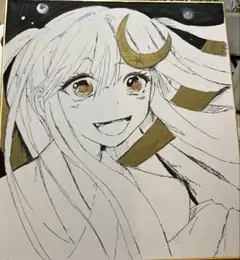 オリジナル手描きイラスト アナログ 大色紙 - メルカリ