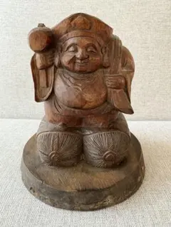 九谷焼 大黒天 置物 七福神 古美術品 金彩 骨董品 アンティーク　縁起物 縁起物 七福神 九谷焼 大黒天 恵比寿天 古い 置物 工芸品 陶製北(九谷