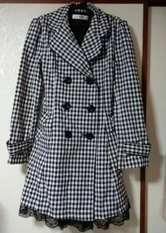 ギンガムチェック柄スプリングコート