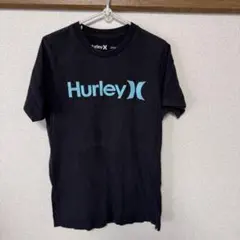 【定番】Hurley ハーレー ロゴTシャツ ブラック×水色 Sサイズ
