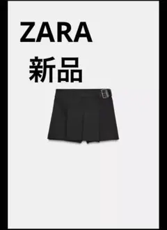 【新品】ZARA プリーツベルト付きキュロットスカート　Mサイズ 即日発送可のサムネイル