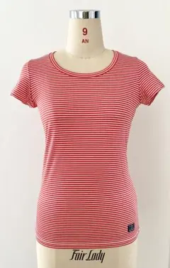 Helly Hansen 赤と白のストライプ Tシャツ Sサイズ