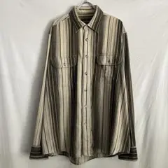 00s usa古着 ベロアシャツ コーデュロイ ブラウン 長袖