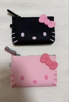 ハローキティ NUU-Small シリコンポーチ　2点セット ピンク ブラックのサムネイル