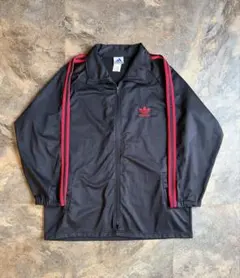 90s アディダス Old School 襟付き トラックジャケット 黒×赤 Lのサムネイル