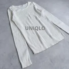 ユニクロ リブニット セーター 綿カシミヤ M
