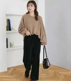 DISCOATベロアワイドパンツ